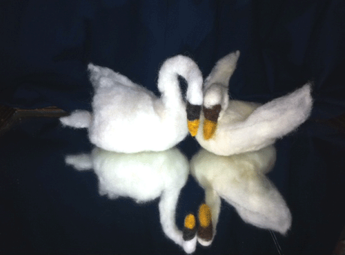 Felted Swans Over Soap